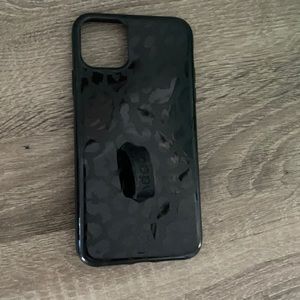 Loopy phone case black leopard